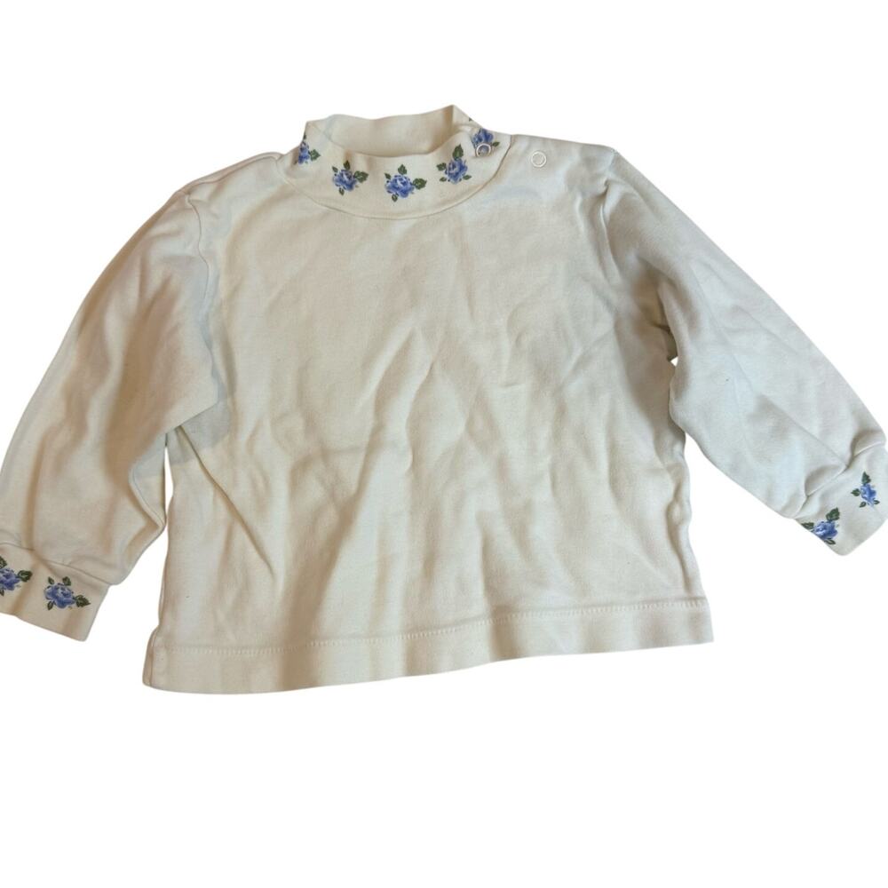 All Mine Vintage 80s Turtleneck Mock Neck Top Shirt Girls 18 Months Floral